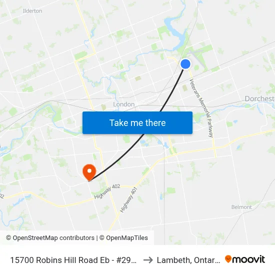 15700 Robins Hill Road Eb - #2941 to Lambeth, Ontario map