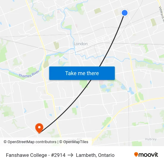 Fanshawe College - #2914 to Lambeth, Ontario map