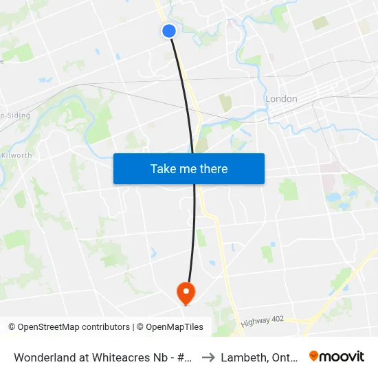 Wonderland at Whiteacres Nb - #2989 to Lambeth, Ontario map