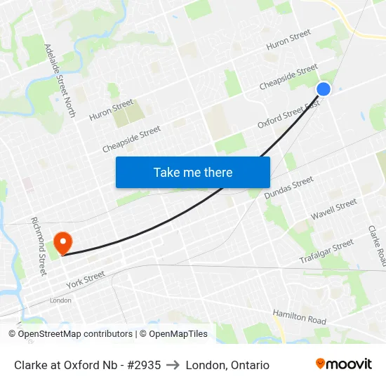 Clarke at Oxford Nb - #2935 to London, Ontario map