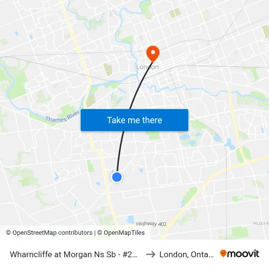 Wharncliffe at Morgan Ns Sb - #2961 to London, Ontario map