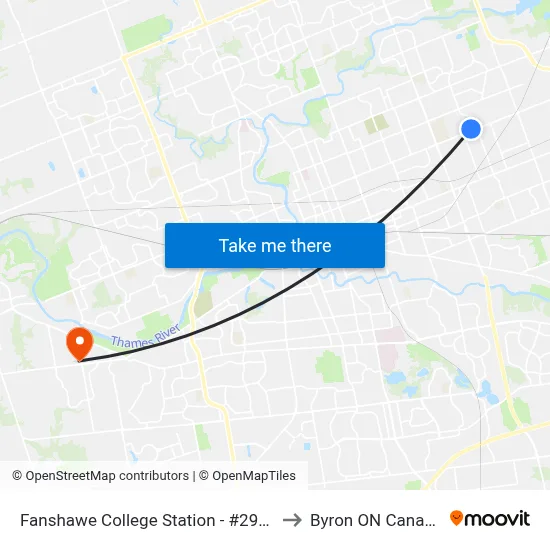 Fanshawe College Station - #2914 to Byron ON Canada map