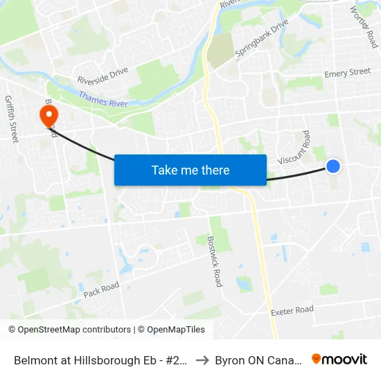 Belmont at Hillsborough Eb - #234 to Byron ON Canada map