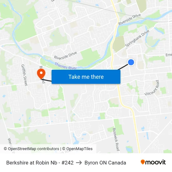 Berkshire at Robin Nb - #242 to Byron ON Canada map