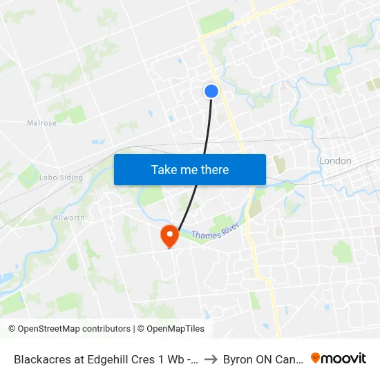 Blackacres at Edgehill Cres 1 Wb - #262 to Byron ON Canada map