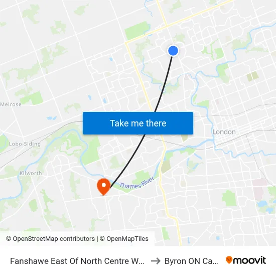 Fanshawe East Of North Centre Wb - #707 to Byron ON Canada map
