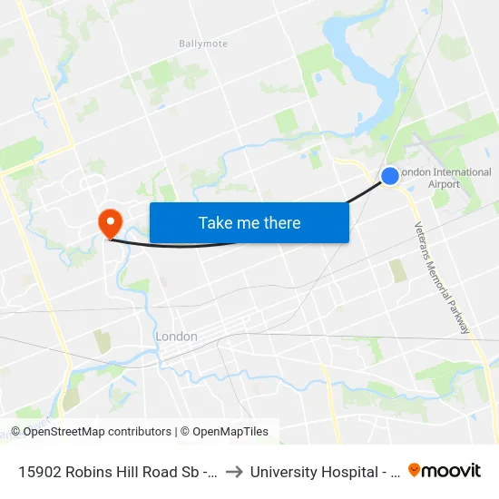 15902 Robins Hill Road Sb - #2942 to University Hospital - LHSC map