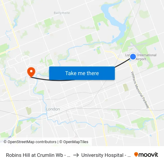 Robins Hill at Crumlin Wb - #2944 to University Hospital - LHSC map