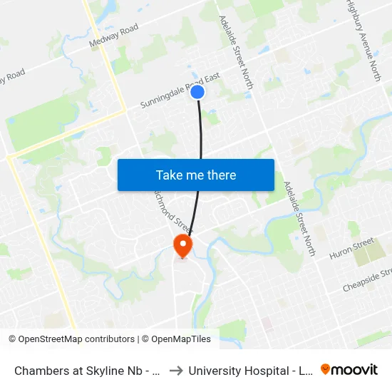 Chambers at Skyline Nb - #342 to University Hospital - LHSC map