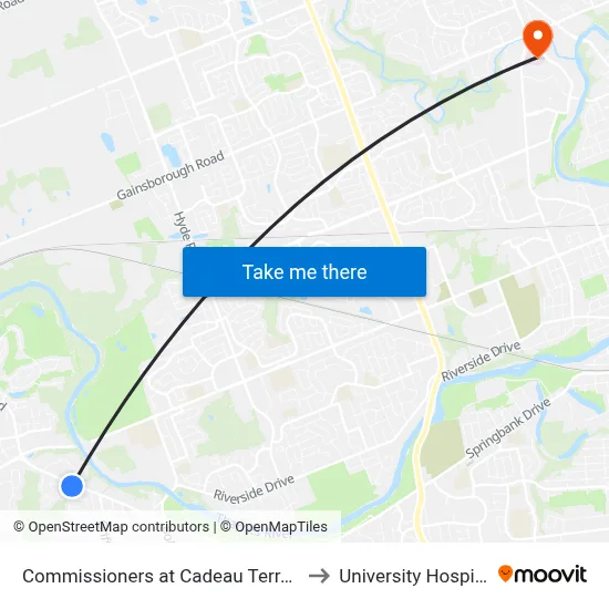 Commissioners at Cadeau Terrace 1 Wb - #2531 to University Hospital - LHSC map
