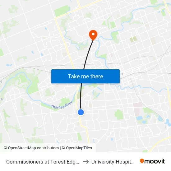 Commissioners at Forest Edge Eb - #2465 to University Hospital - LHSC map