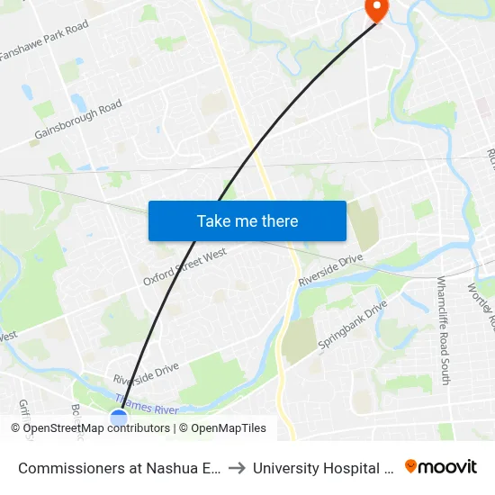 Commissioners at Nashua Eb - #470 to University Hospital - LHSC map