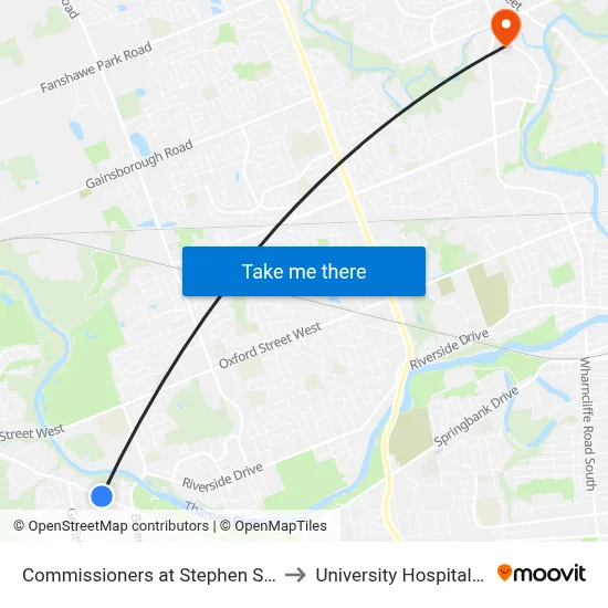 Commissioners at Stephen Sb - #2539 to University Hospital - LHSC map