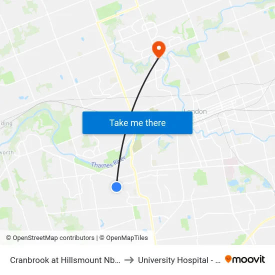 Cranbrook at Hillsmount Nb - #488 to University Hospital - LHSC map