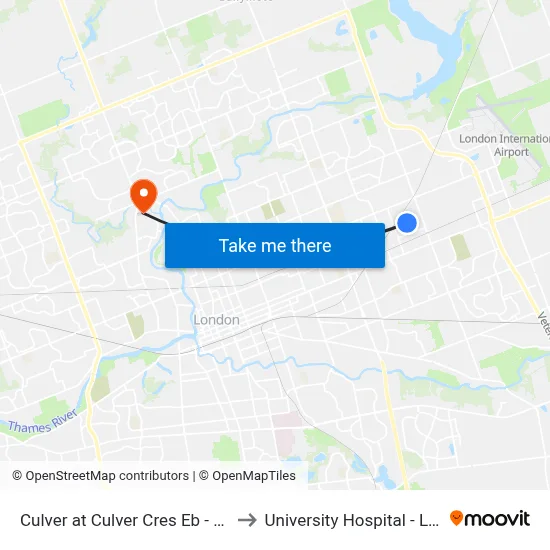Culver at Culver Cres Eb - #495 to University Hospital - LHSC map