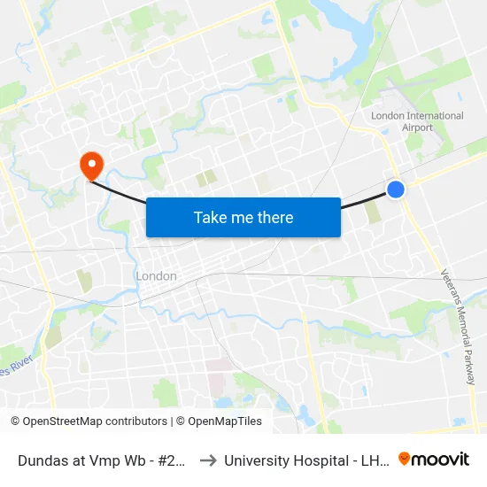 Dundas at Vmp Wb - #2315 to University Hospital - LHSC map