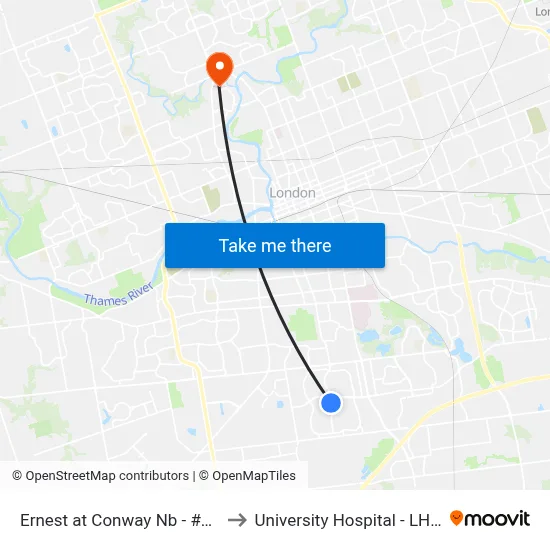 Ernest at Conway Nb - #656 to University Hospital - LHSC map