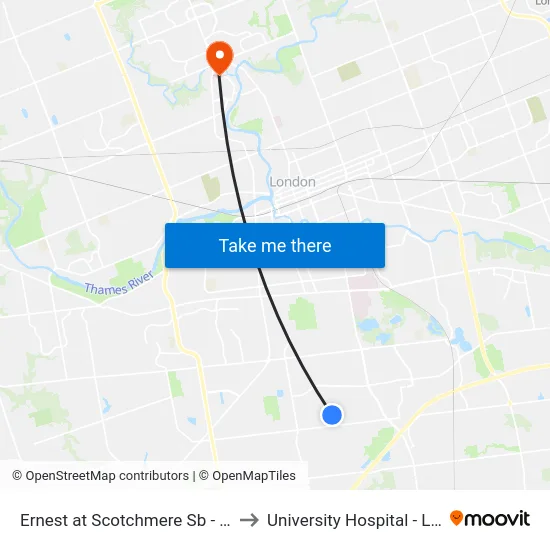 Ernest at Scotchmere Sb - #668 to University Hospital - LHSC map