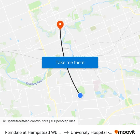 Ferndale at Hampstead Wb - #2642 to University Hospital - LHSC map
