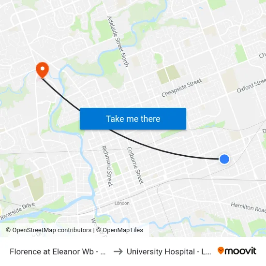 Florence at Eleanor Wb - #739 to University Hospital - LHSC map