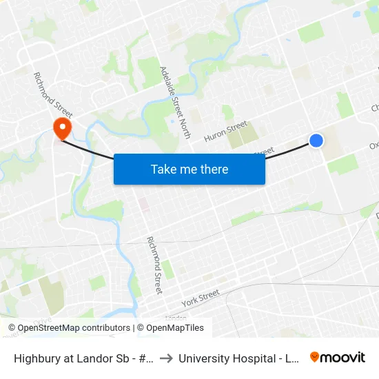Highbury at Landor Sb - #917 to University Hospital - LHSC map