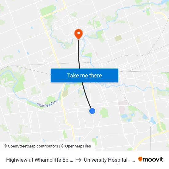 Highview at Wharncliffe Eb - #949 to University Hospital - LHSC map