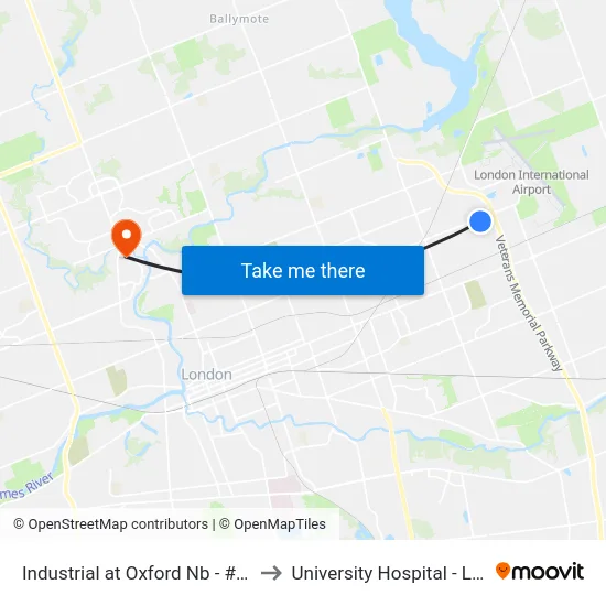 Industrial at Oxford Nb - #1034 to University Hospital - LHSC map