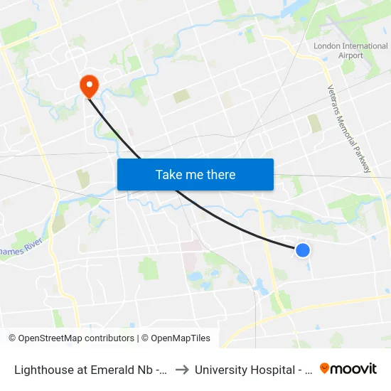 Lighthouse at Emerald Nb - #2476 to University Hospital - LHSC map