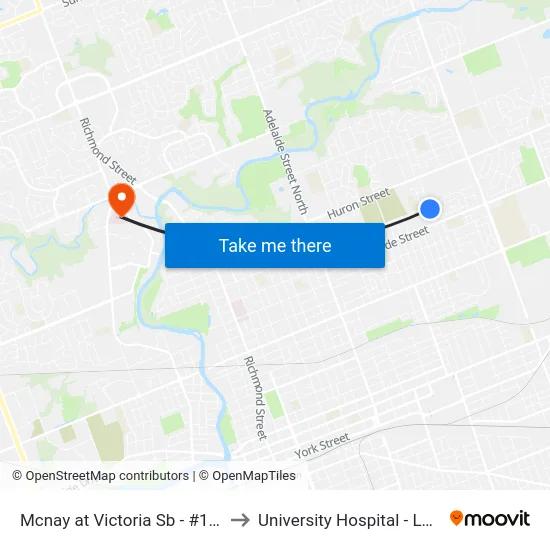 Mcnay at Victoria Sb - #1163 to University Hospital - LHSC map