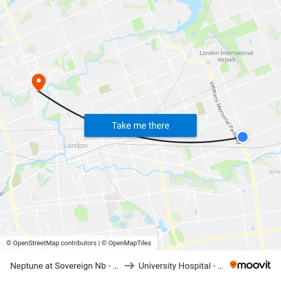 Neptune at Sovereign Nb - #1226 to University Hospital - LHSC map