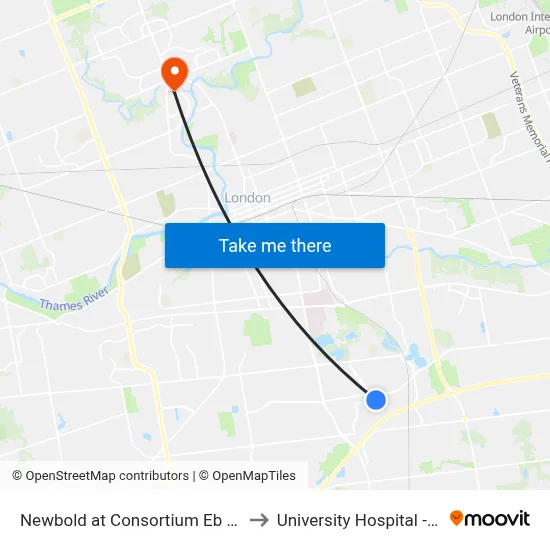Newbold at Consortium Eb - #1231 to University Hospital - LHSC map