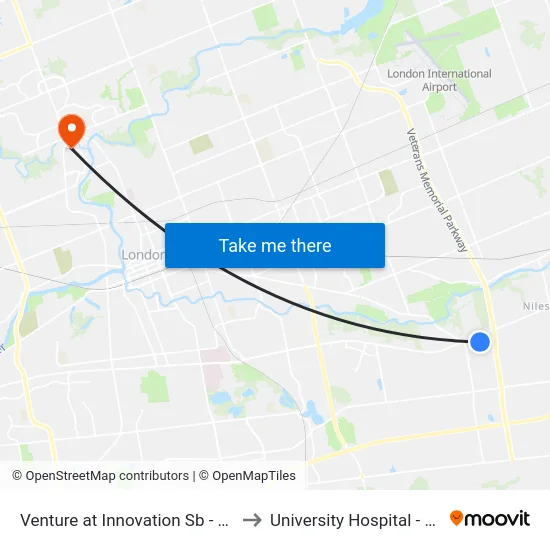 Venture at Innovation Sb - #2959 to University Hospital - LHSC map