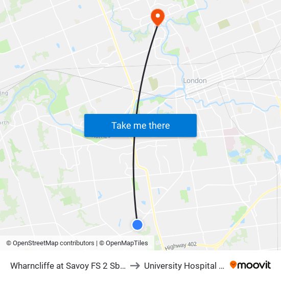 Wharncliffe at Savoy FS 2 Sb - #2897 to University Hospital - LHSC map