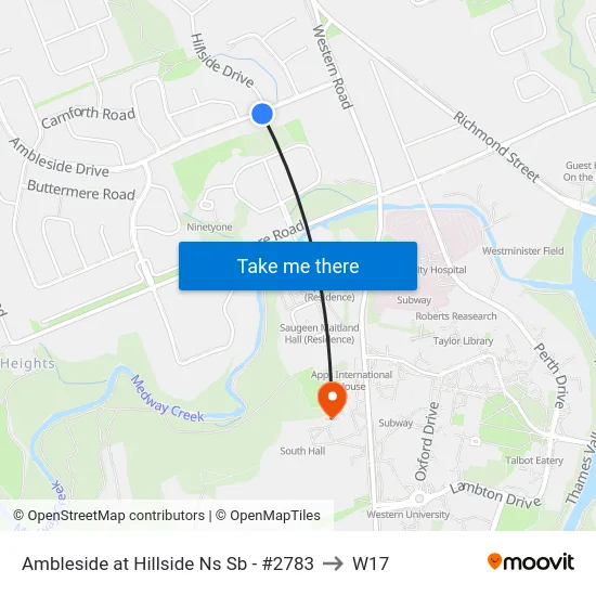 Ambleside at Hillside Ns Sb - #2783 to W17 map