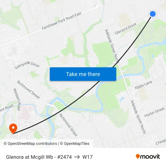 Glenora at Mcgill Wb - #2474 to W17 map