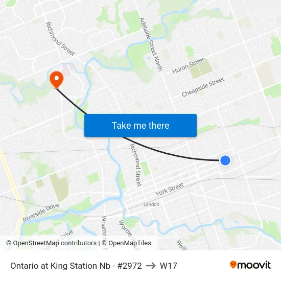 Ontario at King Station Nb - #2972 to W17 map