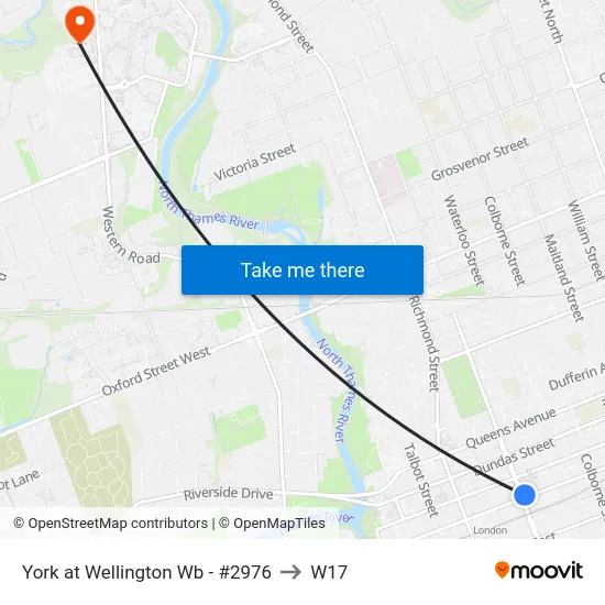 York at Wellington Wb - #2976 to W17 map