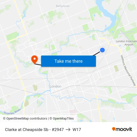 Clarke at Cheapside Sb - #2947 to W17 map