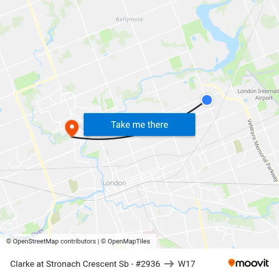 Clarke at Stronach Crescent Sb - #2936 to W17 map