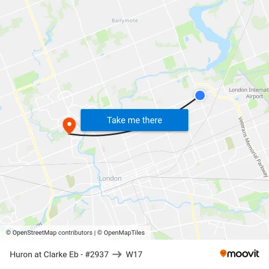 Huron at Clarke Eb - #2937 to W17 map