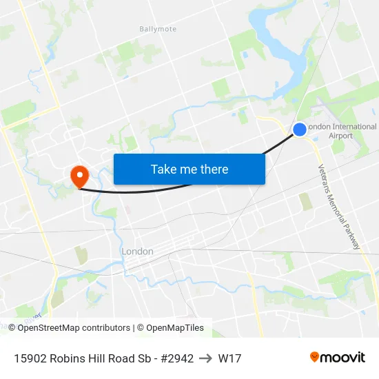 15902 Robins Hill Road Sb - #2942 to W17 map