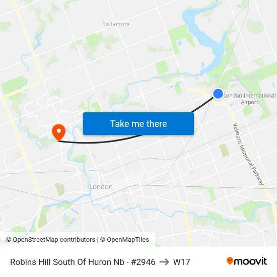 Robins Hill South Of Huron Nb - #2946 to W17 map