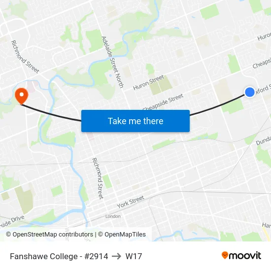 Fanshawe College - #2914 to W17 map