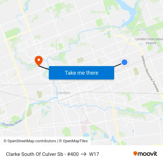 Clarke South Of Culver Sb - #400 to W17 map