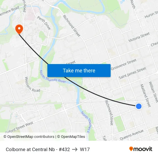 Colborne at Central Nb - #432 to W17 map