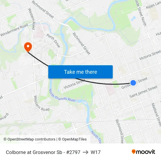 Colborne at Grosvenor Sb - #2797 to W17 map