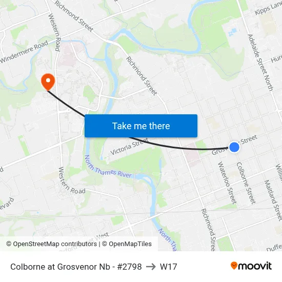 Colborne at Grosvenor Nb - #2798 to W17 map