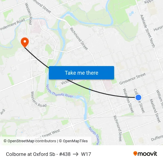 Colborne at Oxford Sb - #438 to W17 map