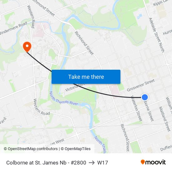 Colborne at St. James Nb - #2800 to W17 map