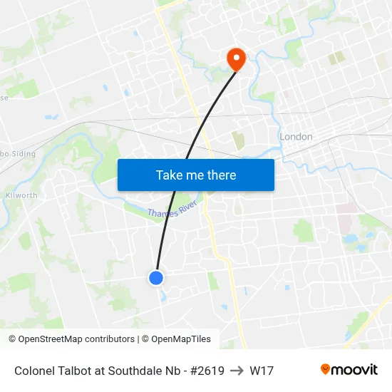Colonel Talbot at Southdale Nb - #2619 to W17 map